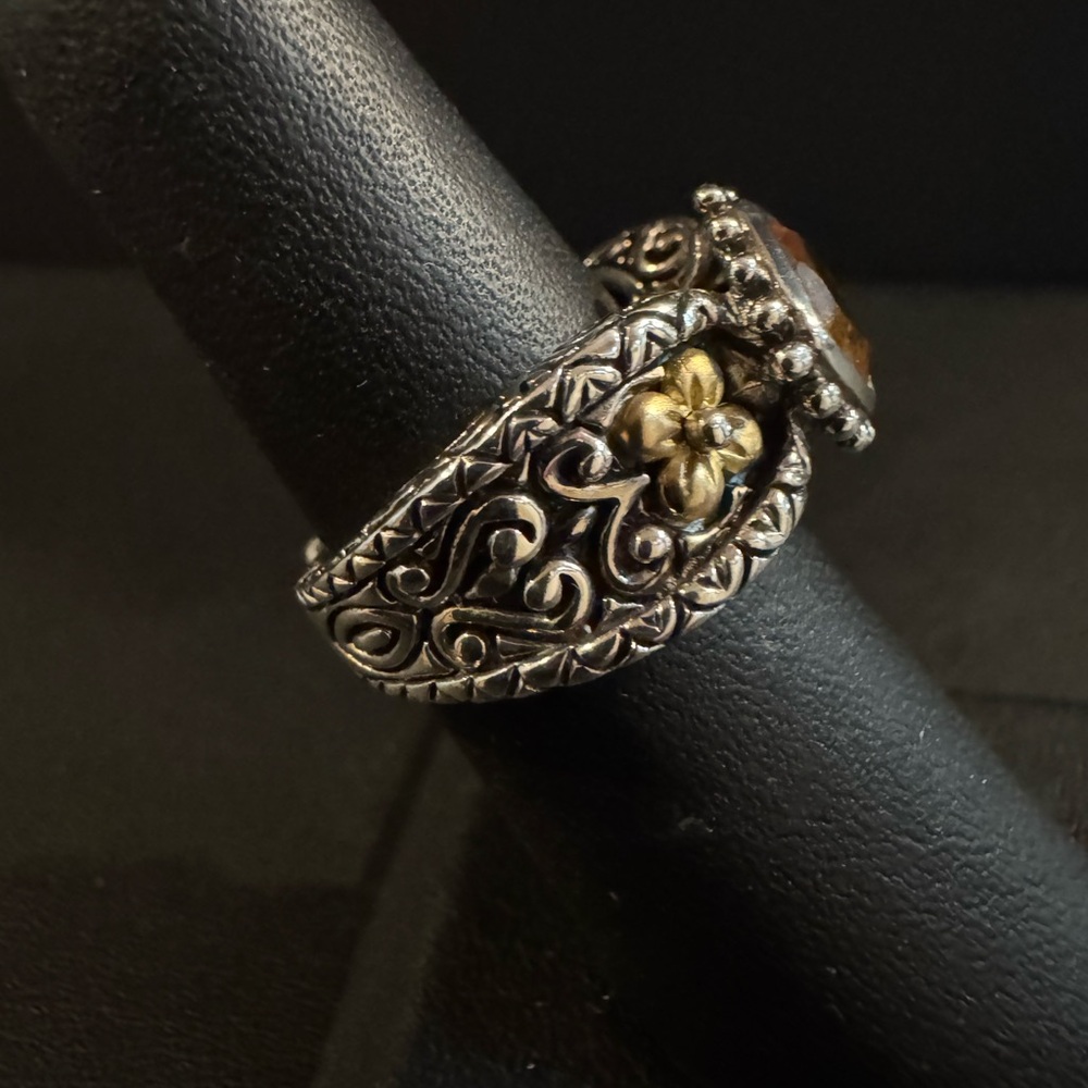Barbara Bixby Sterling & 18k Citrine Ring - Picture 2 of 8